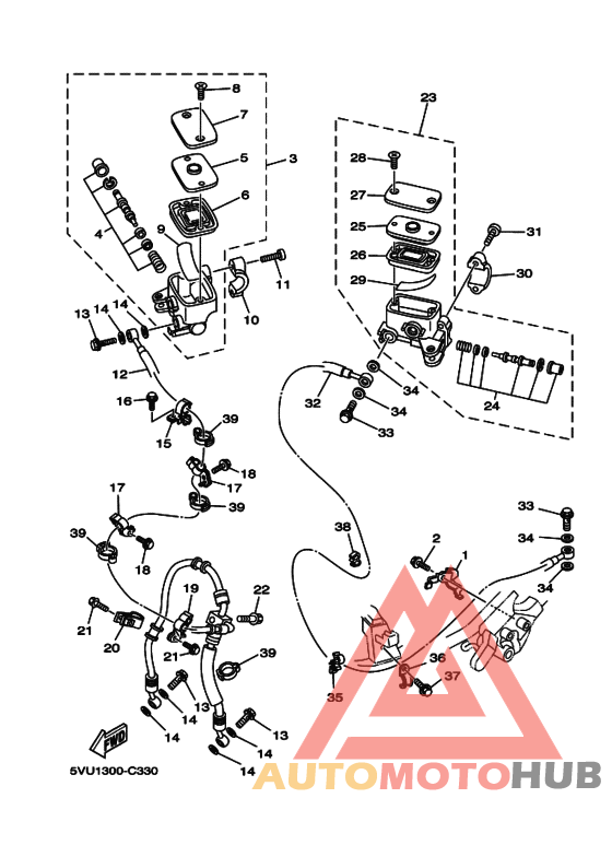 Передний тормозной цилиндр