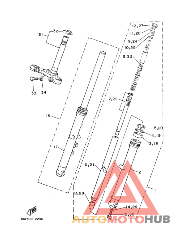 Front fork assy(ur silv