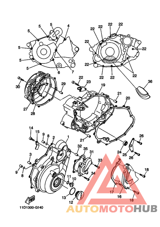 Crankcase cover ass`y  (v