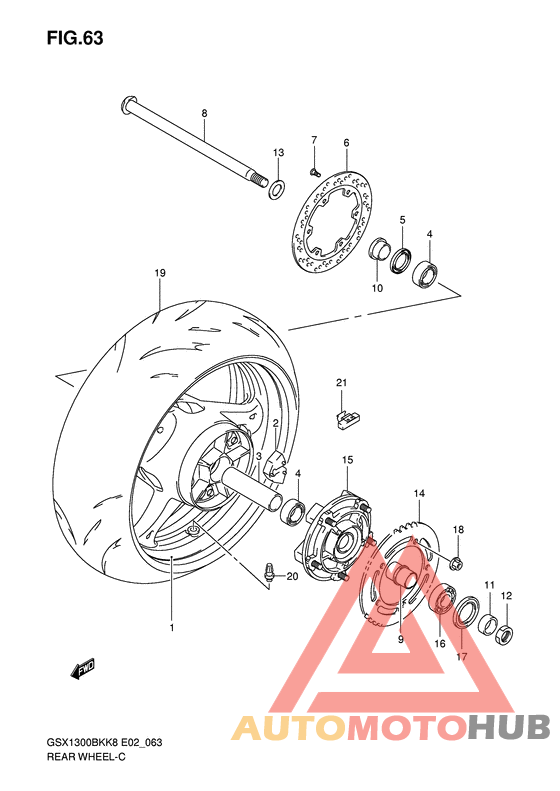 Rear wheel complete assy