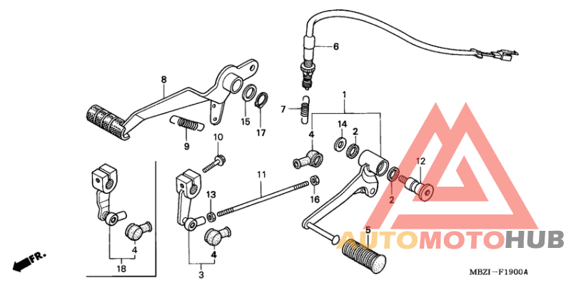 Brake pedal/change pedal