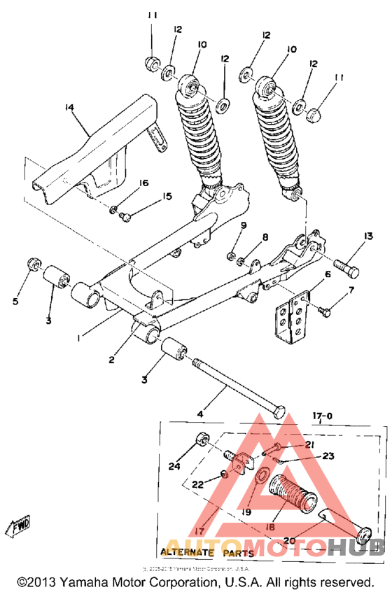 Rear arm rear cushion chain case
