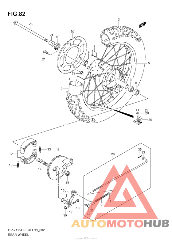Rear Wheel (Dr-Z125Ll3 E33)