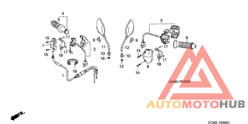Cable/handle lever/switch