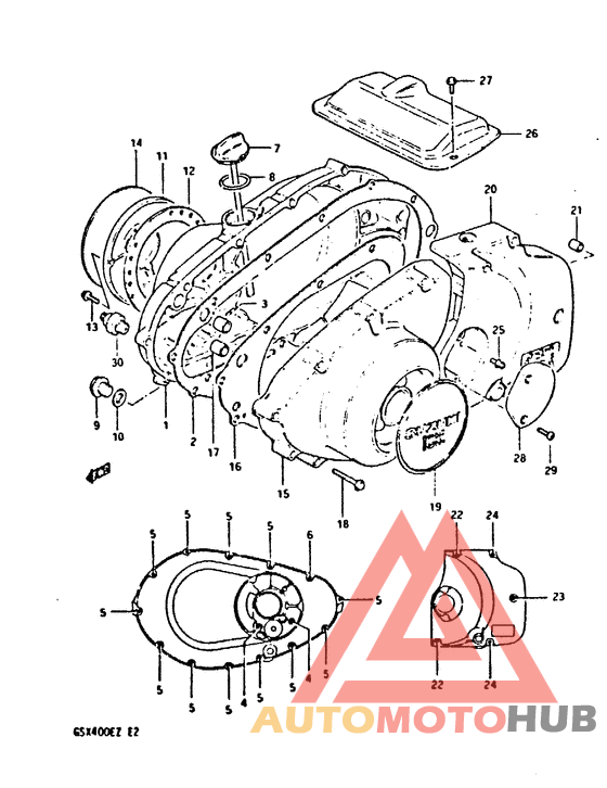 Crankcase cover ass`y  (v