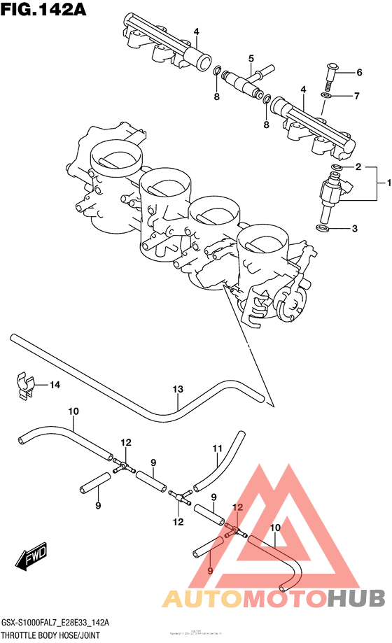 Throttle Body Hose/joint (Gsx-S1000Fal7 E28)
