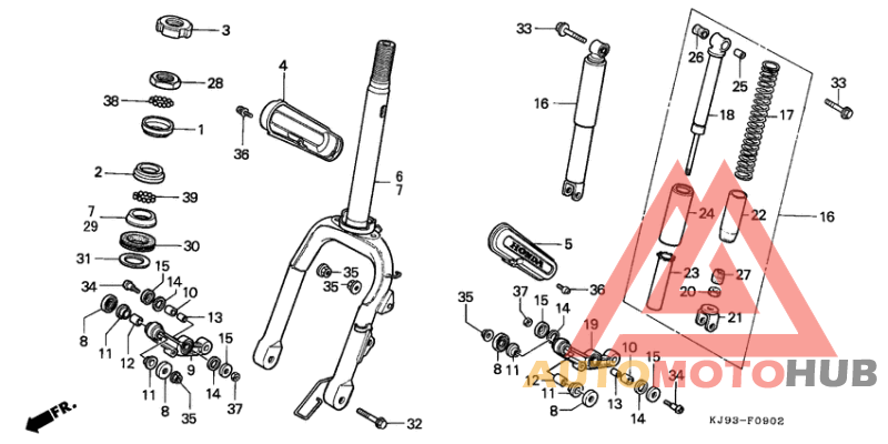 Вилка передней оси