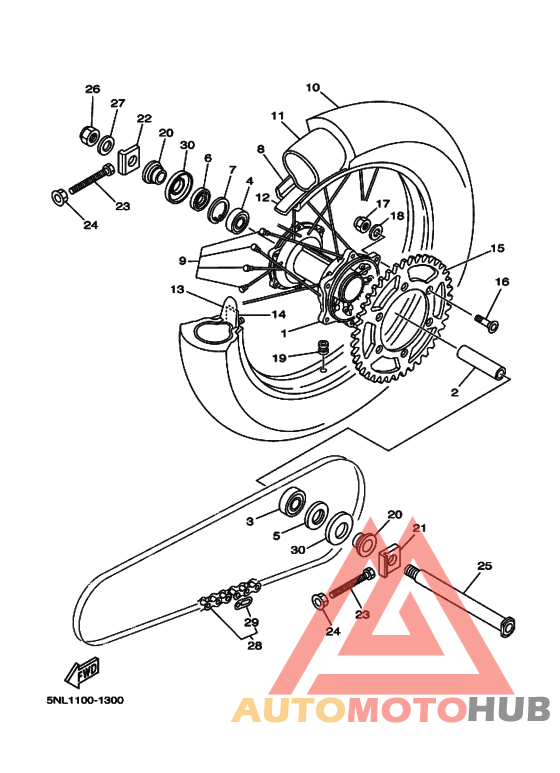 Rear wheel complete assy