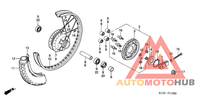 Rear wheel complete assy