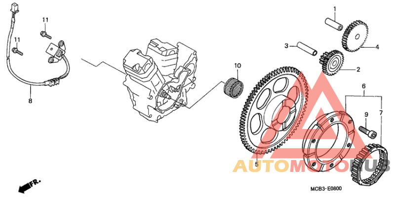 Pulse generator/ starting clutch