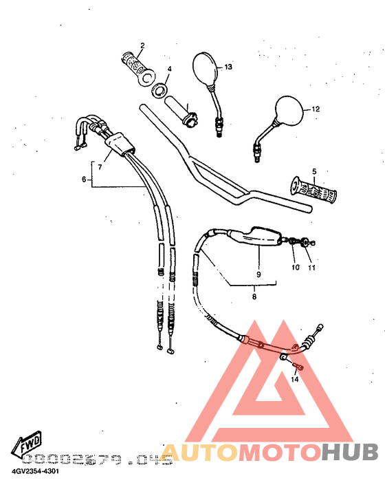 Steering handle. cable