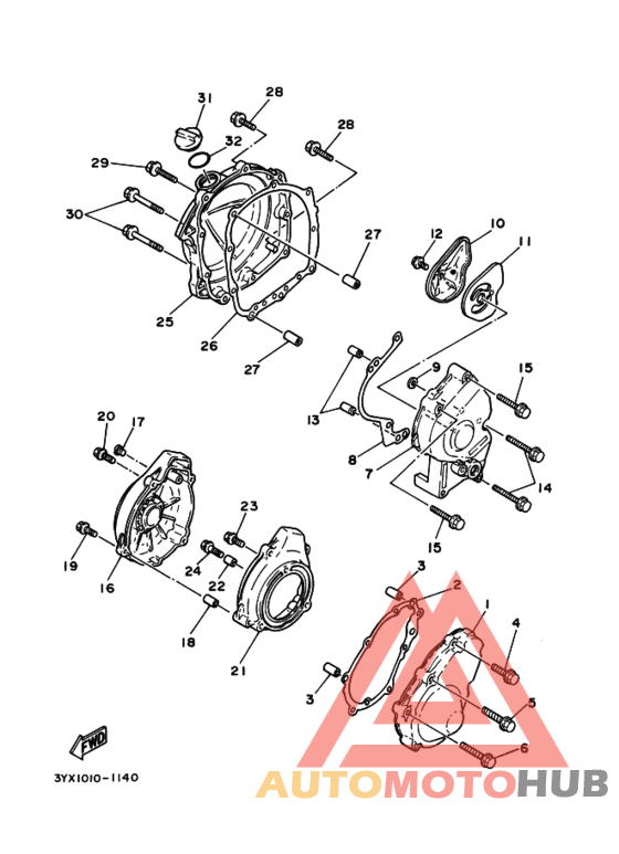 Crankcase cover ass`y  (v