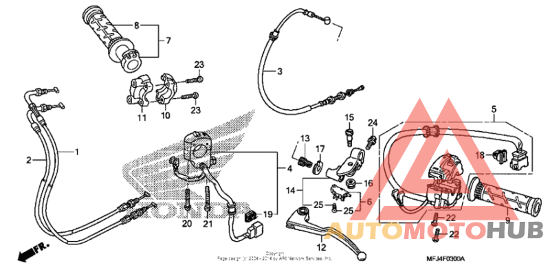 Handle lever + switch + cable
