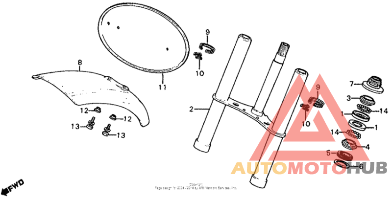 Front fork front fender