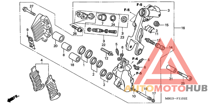 L. front brake caliper