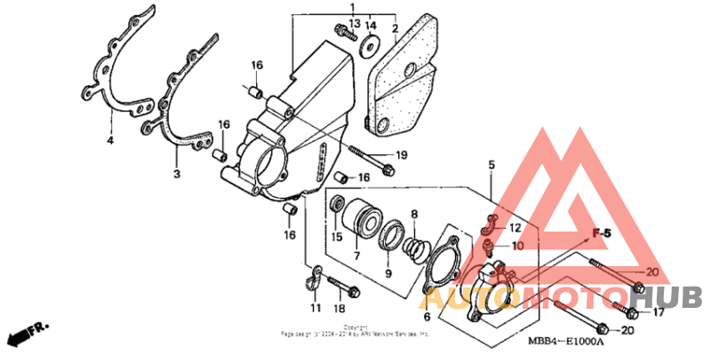 Left crankcase cover + water pump