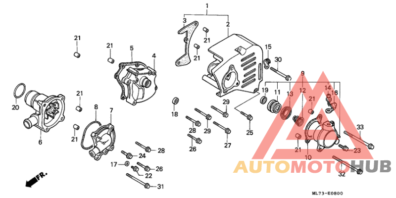 Left cover/water pump