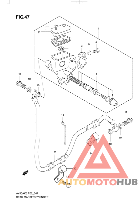 Rear rear master cylinder