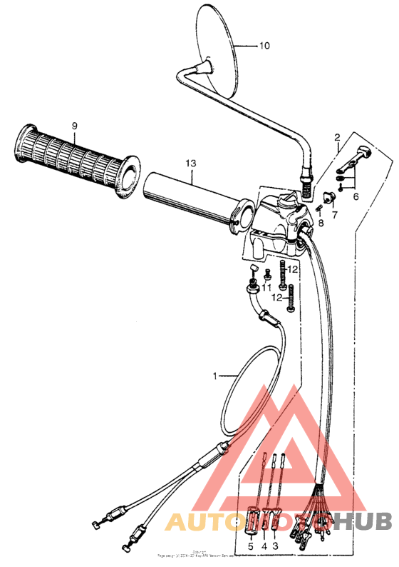 Cb350g right handle switch + cable