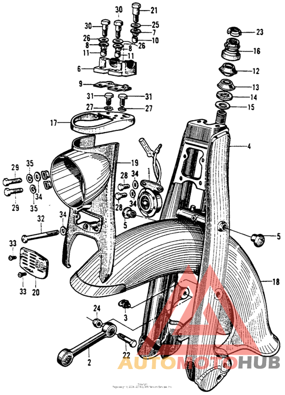 Front fork + front fender + horn