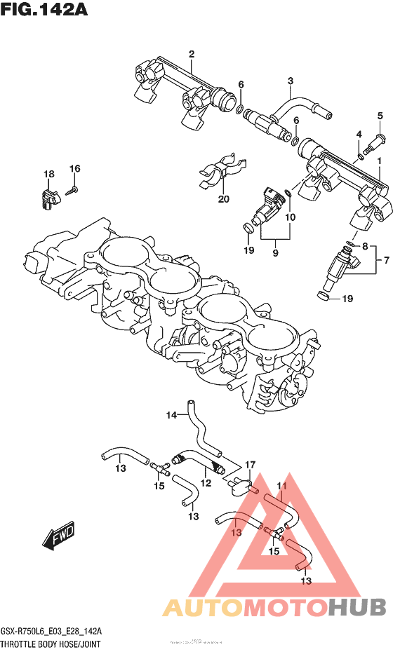 Throttle Body Hose/joint (Gsx-R750L6 E03)