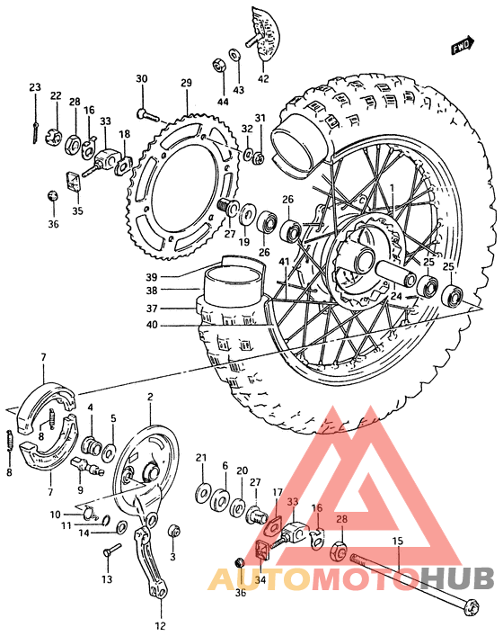 Rear wheel complete assy
