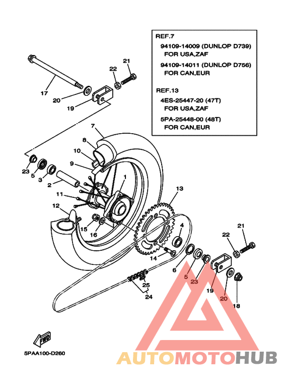Rear wheel complete assy