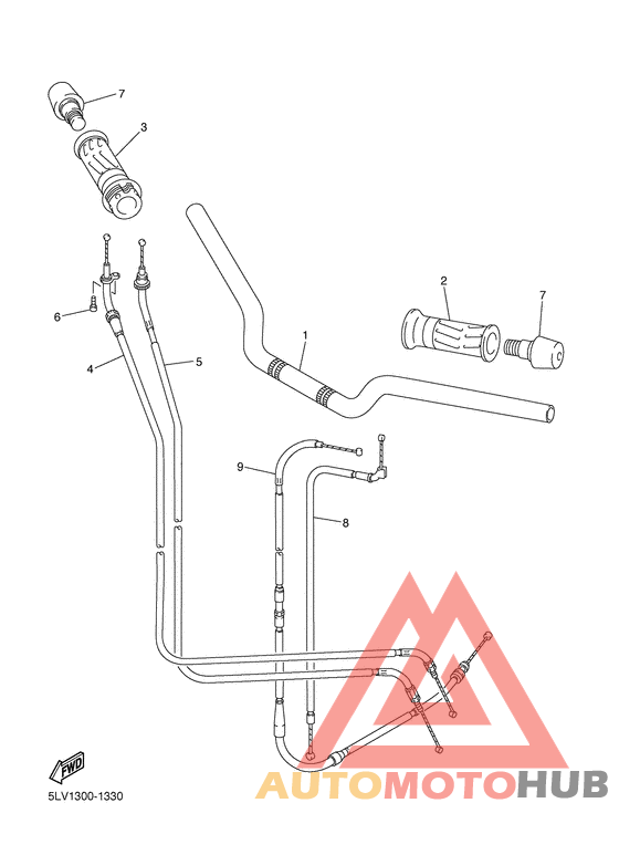 Steering handle. cable