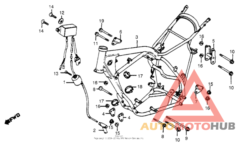 Frame + ignition coil 81