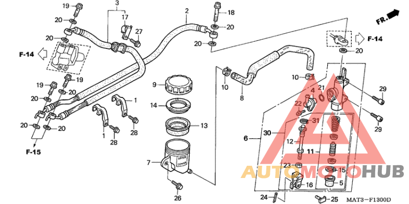 Rr. brake master cylinder