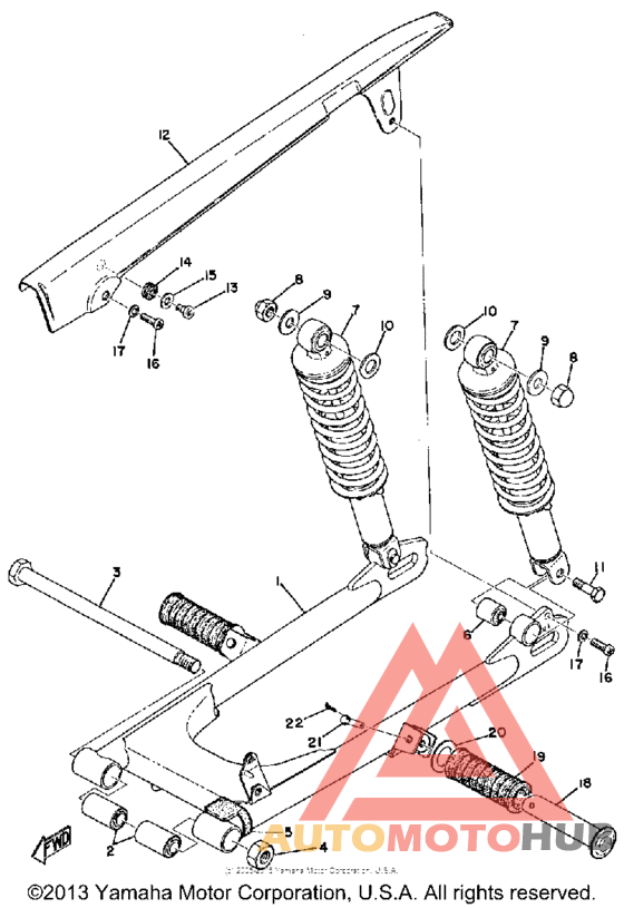Rear arm rear cushion chain case