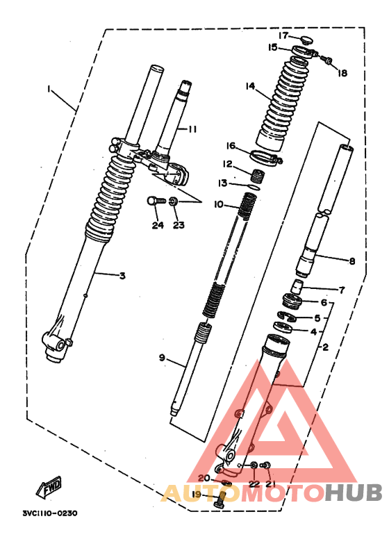 Вилка передней оси