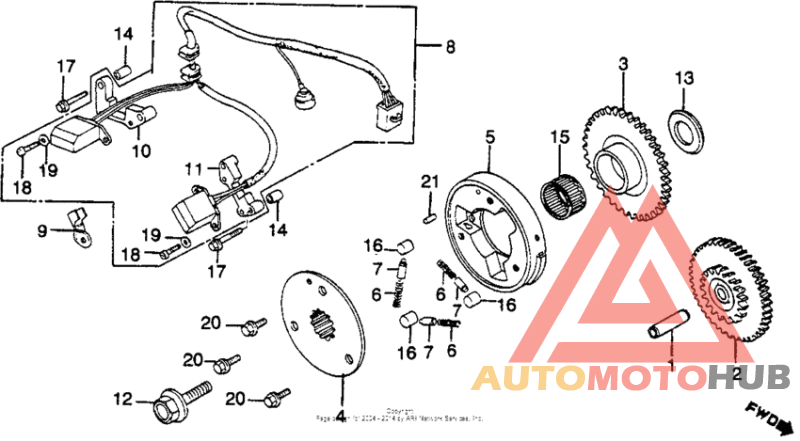 Pulse generator + starter clutch