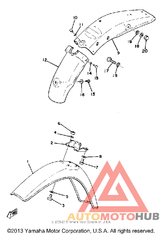 Front fender-rear fender