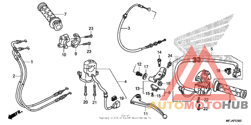Handle lever + switch + cable