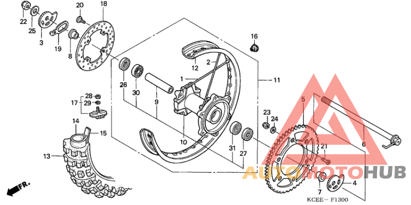 Rear wheel complete assy