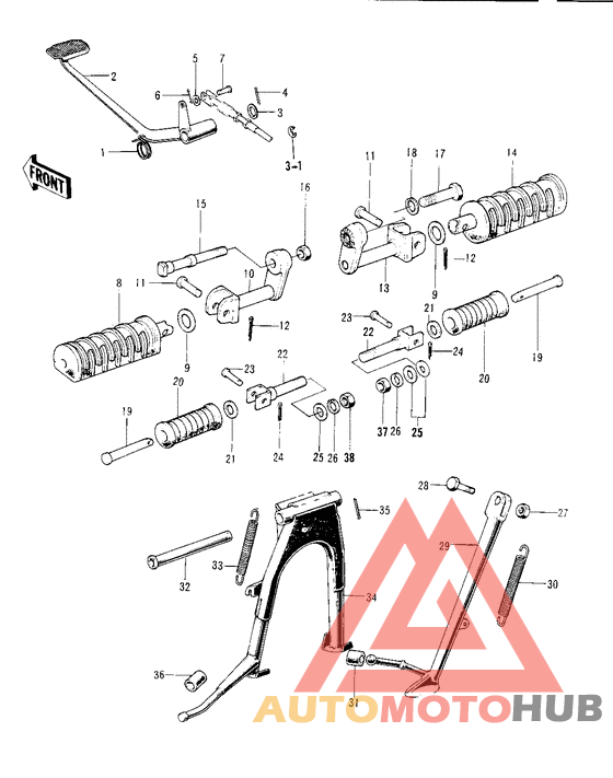 Footrests/stands/brake pedal