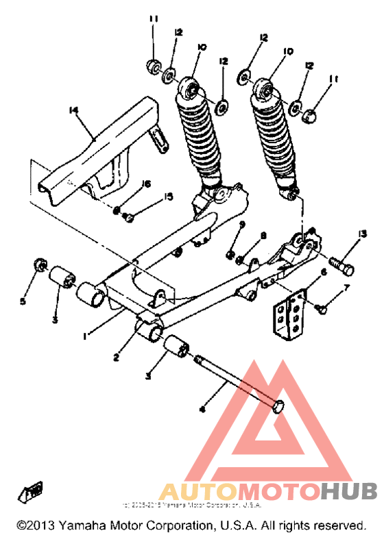 Rear arm rear cushion chain case