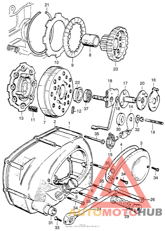 Clutch + right crankcase cover