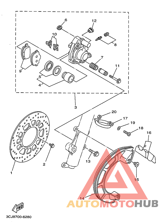 Front brake. caliper