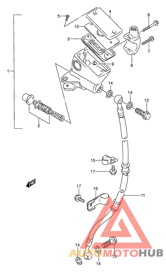 Передний тормозной цилиндр