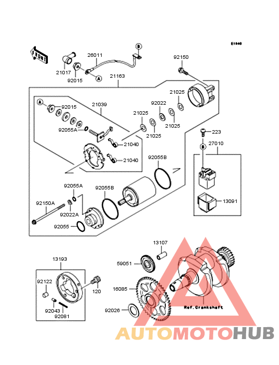 Starter motor/starter clutch