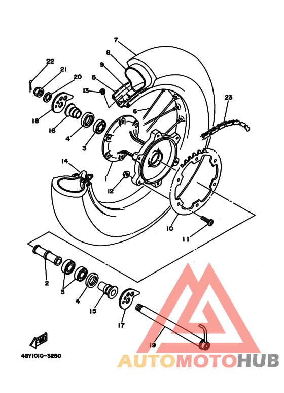 Rear wheel complete assy