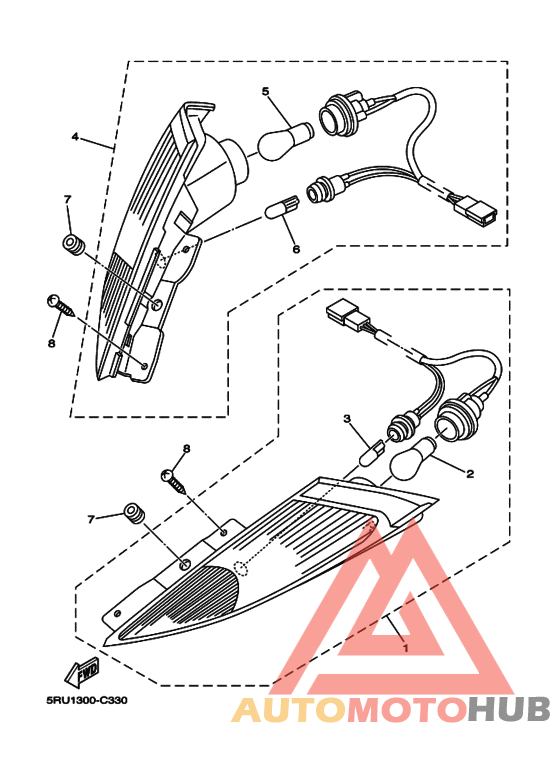 Rear flasher light assy