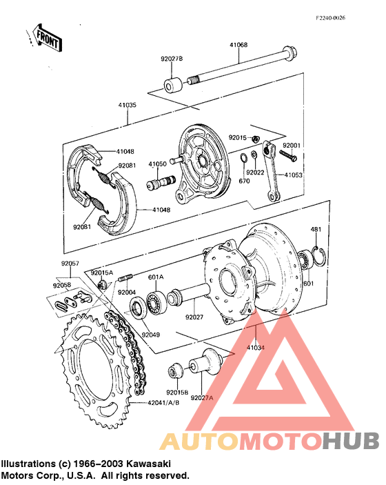 Rear hub/brake/chain