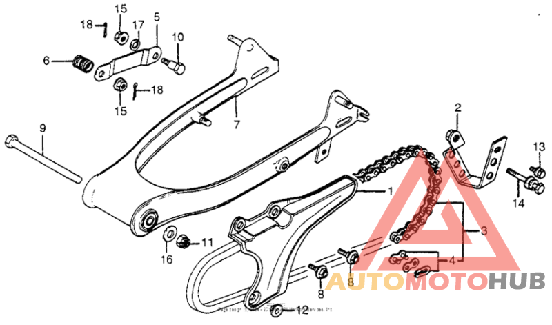 Swingarm + chain case