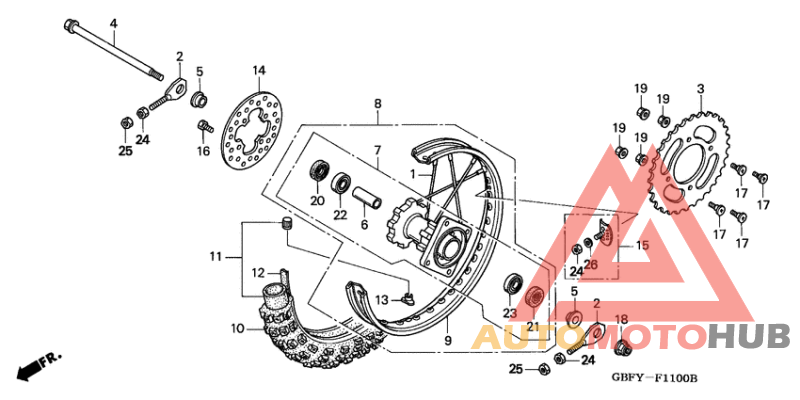 Rear wheel complete assy