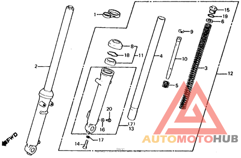 Front shock absorber 81-82
