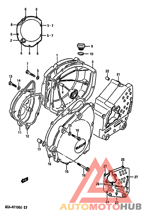 Crankcase cover ass`y  (v