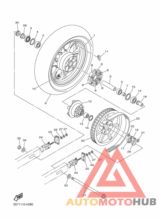 Переднее колесо